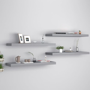  Floating Wall Shelves 4 pcs Gray 31.5"x9.3"x1.5" MDF A949-323858