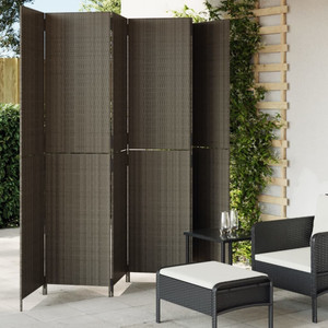  Room Divider 6 Panels Gray Poly Rattan A949-365370