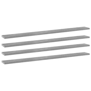  Bookshelf Boards 4 pcs Concrete Gray 39.4"x3.9"x0.6" Engineered Wood A949-805370