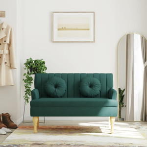  Bench with Cushions Dark Green 44.5"x25.4"x29.7" Fabric A949-372134