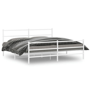  Metal Bed Frame without Mattress with FootboardWhite 76"x79.9 A949-355438