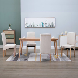  Dining Chairs 4 pcs Cream Fabric A949-249272
