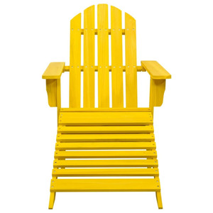  Patio Adirondack Chair with Ottoman Solid Fir Wood Yellow A949-315864