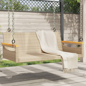  Swing Bench Beige 42.9"x24.4"x15.7" Poly Rattan A949-368145