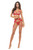 Twist Every Way Chain Bra, Garter and Crotchless G-String 3pc - Red - M/l M919-RR-53050TREDML