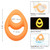 Alpha Glow-in-the-Dark Liquid Silicone Teardrop Ring - Orange M919-SE1492302