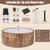72 Inches Inflatable Hot Tub SPA with 120 Air Jets Electric Heater Pump for 4-6 Person-Coffee - Col D681-NP11785US-CF