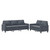  2 Piece Sofa Set with Cushions Dark Gray Velvet A949-3201517