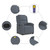  Massage Recliner Chair Dark Gray Velvet A949-371809