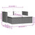  Patio Sofa 2-Seater with Stools Black Poly Rattan A949-365790