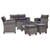  6 Piece Patio Sofa Set with Cushions Poly Rattan Dark Gray A949-46150