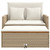  Patio Sofa with Cushions 2-Seater Beige Poly Rattan&Acacia Wood A949-365143