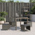  Patio Stools with Cushions 4 pcs Gray 15.7"x15.7"x13.8" Poly Rattan A949-4007485