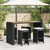  Patio Bar Stools with Cushions 4 pcs Black Poly Rattan A949-368689