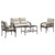  4 Piece Patio Sofa Set with Cushions Brown Poly Rattan A949-368728