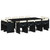  13 Piece Patio Dining Set with Cushions Black Poly Rattan A949-3277985