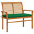  Patio Bench with Green Cushion 44.1" Solid Teak Wood A949-3062669