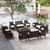  16 Piece Patio Lounge Set with Cushions Poly Rattan Black A949-3095956