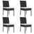  5 Piece Patio Dining Set Poly Rattan Black A949-3065695