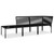  3 Piece Patio Lounge Set with Cushions Black PVC A949-48594