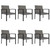  7 Piece Patio Dining Set Poly Rattan Gray A949-3065714