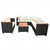  5 Piece Patio Lounge Set with Cushions Poly Rattan Black A949-42998