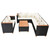  5 Piece Patio Lounge Set with Cushions Poly Rattan Black A949-42998
