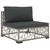  8 Piece Patio Lounge Set with Cushions Poly Rattan Gray A949-48301