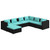  7 Piece Patio Lounge Set with Cushions Poly Rattan Black A949-3101833
