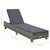  Sunbed with Cushion Poly Rattan Gray A949-310475