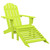  Patio Adirondack Chair with Ottoman Solid Fir Wood Green A949-315866
