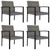  5 Piece Patio Dining Set Poly Rattan Gray A949-3065712