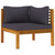  2 Piece Sofa Set with Dark Gray Cushions Solid Acacia Wood A949-316282
