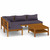  5 Piece Patio Lounge Set with Cushion Solid Acacia Wood A949-3086919