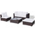  5 Piece Patio Lounge Set with Cushions Poly Rattan Brown A949-42099