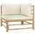  2 Piece Patio Lounge Set with Cream White Cushions Bamboo A949-313144