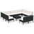  12 Piece Patio Lounge Set with Cushions Poly Rattan Black A949-3094608