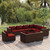  9 Piece Patio Lounge Set with Cushions Poly Rattan Brown A949-3102643