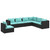  7 Piece Patio Lounge Set with Cushions Poly Rattan Black A949-3102353