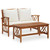  2 Piece Patio Lounge Set with Cushions Solid Acacia Wood A949-310273