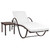  Sun Lounger with Cushion & Table Poly Rattan Brown A949-42885