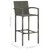  3 Piece Patio Bar Set with Armrest Poly Rattan Gray A949-3064806