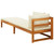  Sun Lounger with 1 Armrest Cream White Solid Acacia Wood A949-316313