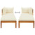  Sun Lounger with 1 Armrest Cream White Solid Acacia Wood A949-316313