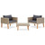  3 Piece Patio Lounge Set with Cushions Poly Rattan Beige A949-310217