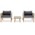  3 Piece Patio Lounge Set with Cushions Poly Rattan Beige A949-310217