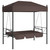  Patio Swing Bench with Canopy Coffee BrownSteel A949-4008900