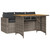 2 Piece Patio Dining Set with Cushions Gray Poly Rattan A949-366337