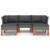 5 Piece Patio Lounge Set with Cushions Poly Rattan Gray A949-3059711