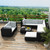  10 Piece Patio Lounge Set with Cushions Poly Rattan Black A949-42104